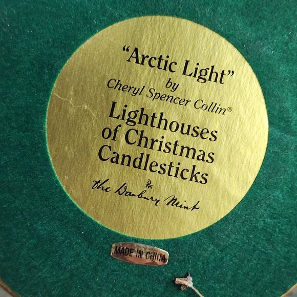 Danbury Mint Lighthouses of Christmas Candlesticks Set  3 Cheryl Spencer Collin - Picture 4 of 11